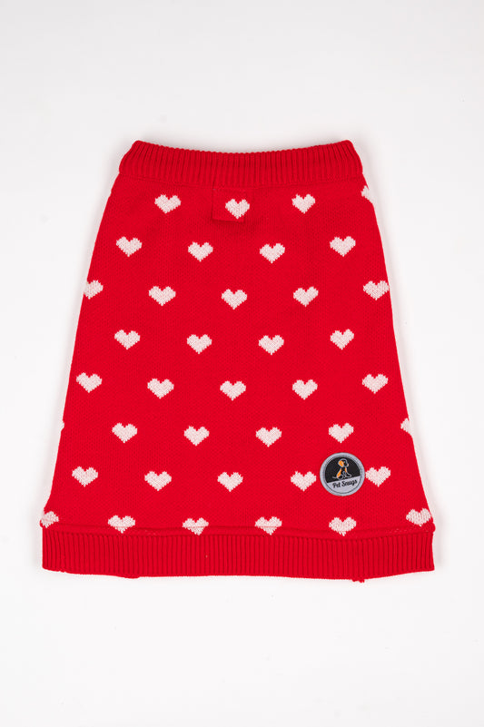 Petsnugs Red Heart Sweater for Cats