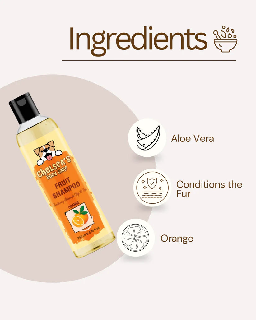 Orange Fruit Shampoo & Cologne Dog Perfume Spray Combo  (200ml + 100 ml )