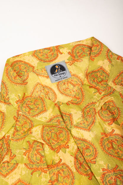 Traditional Green Printed Kurta for Dogs