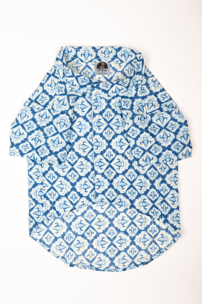 Traditional Blue Printed Kurta for Dogs
