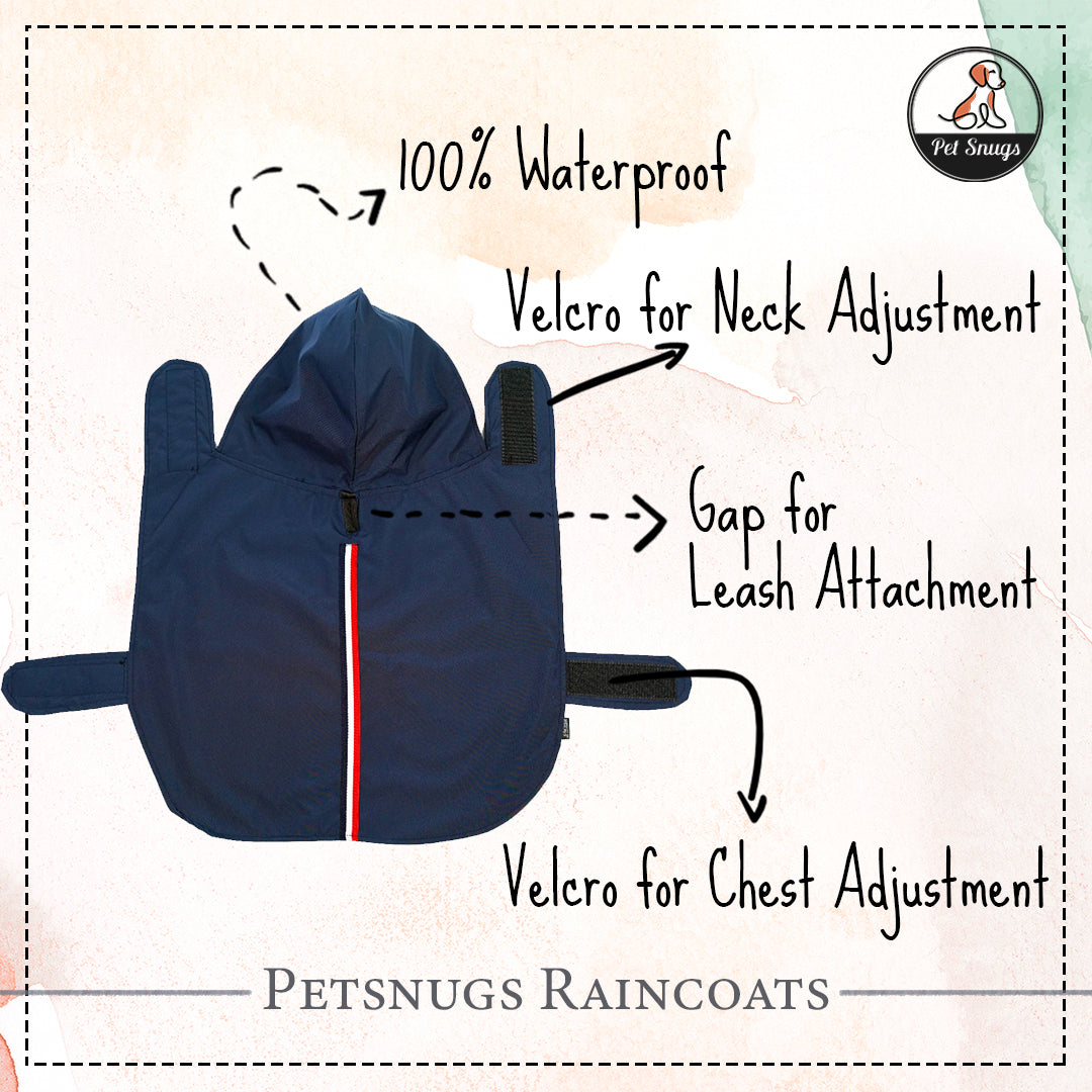 Navy Blue Raincoat for Dogs